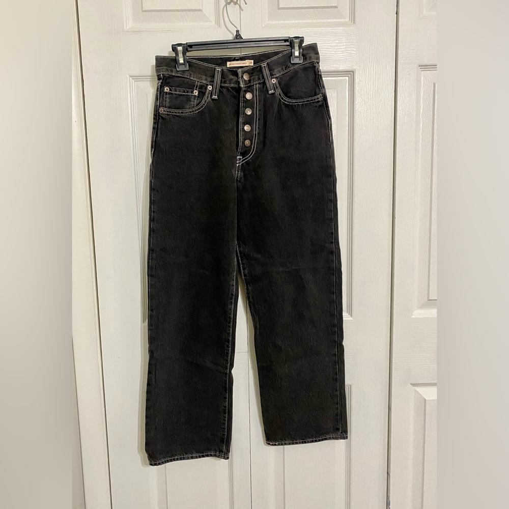 Levi's Ribcage Straight Ankle High Rise  Jeans Women Size 28x27 Black